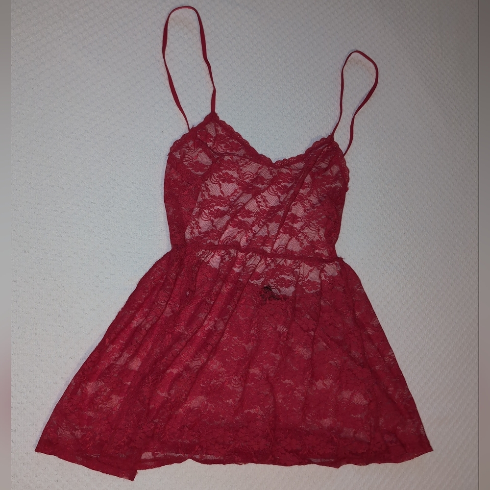 Victoria's Secret babydoll red lace Medium